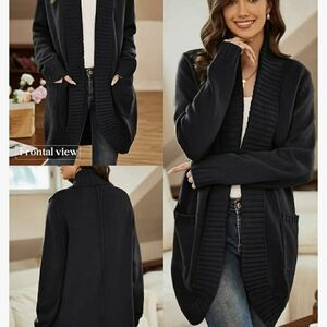 Preloved Excellent Condition Grace Karin Charcoal Open Front Cardigan